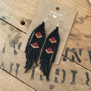 Redwing Blackbird Beaded Earrings